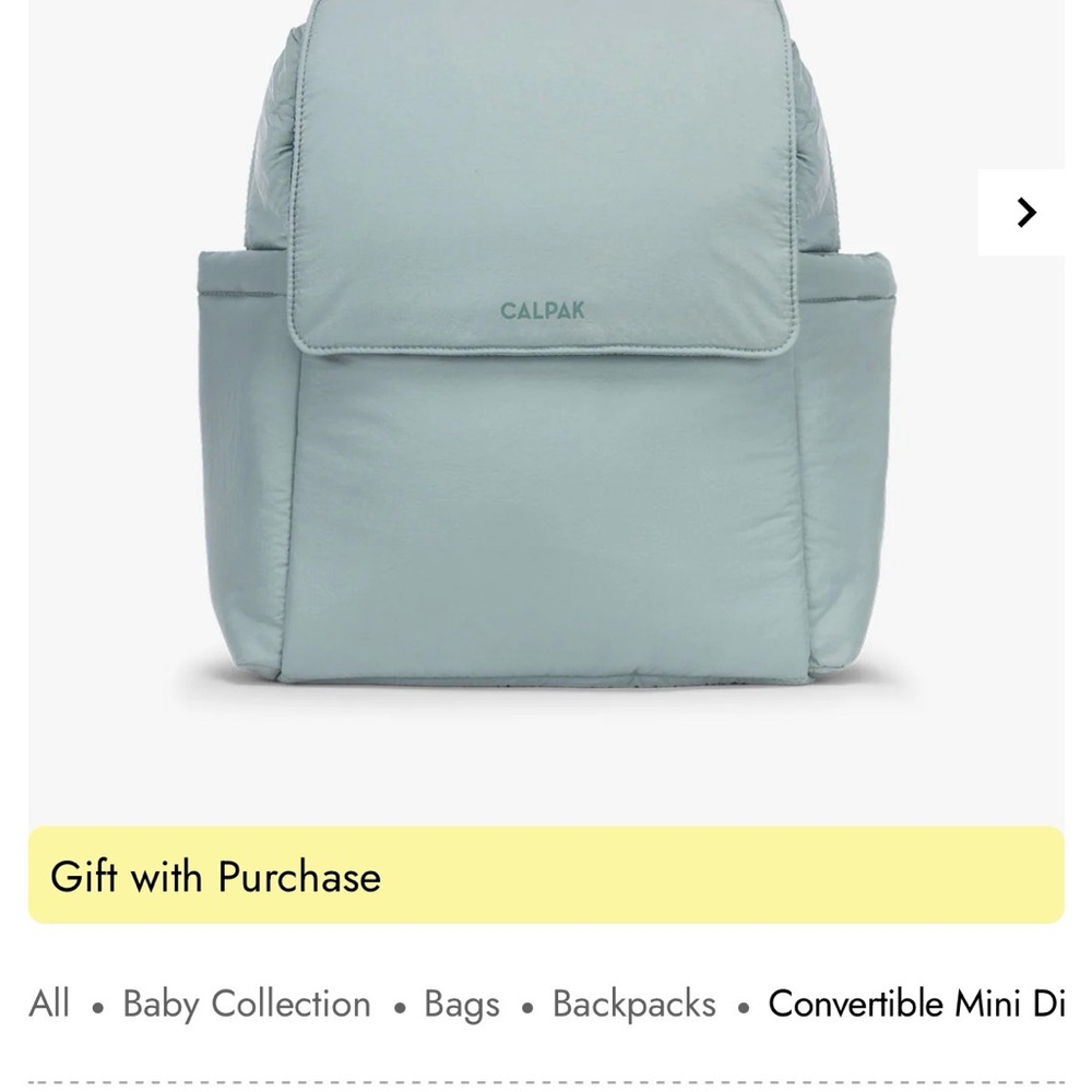 Calpak Diaper Backpack and Side Bag in Pale Blue, set of two